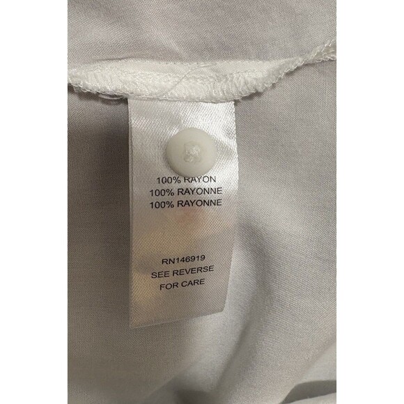 Casa Cabana Long Roll Tab Sleeves Women's 1X White Button Down 100% Rayon - Picture 8 of 16